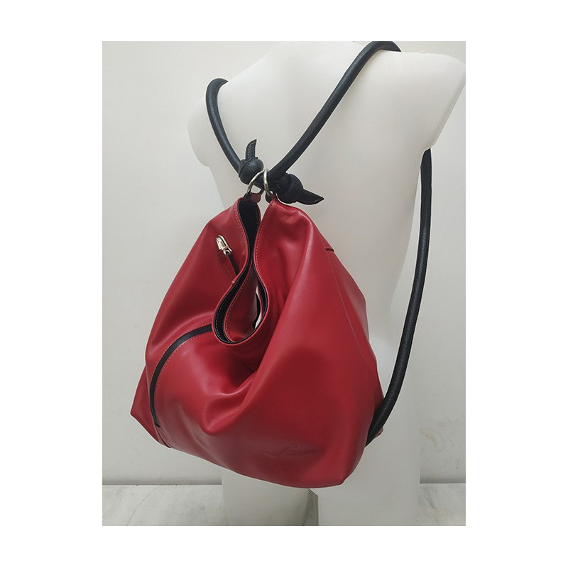 Red leather Backpack
